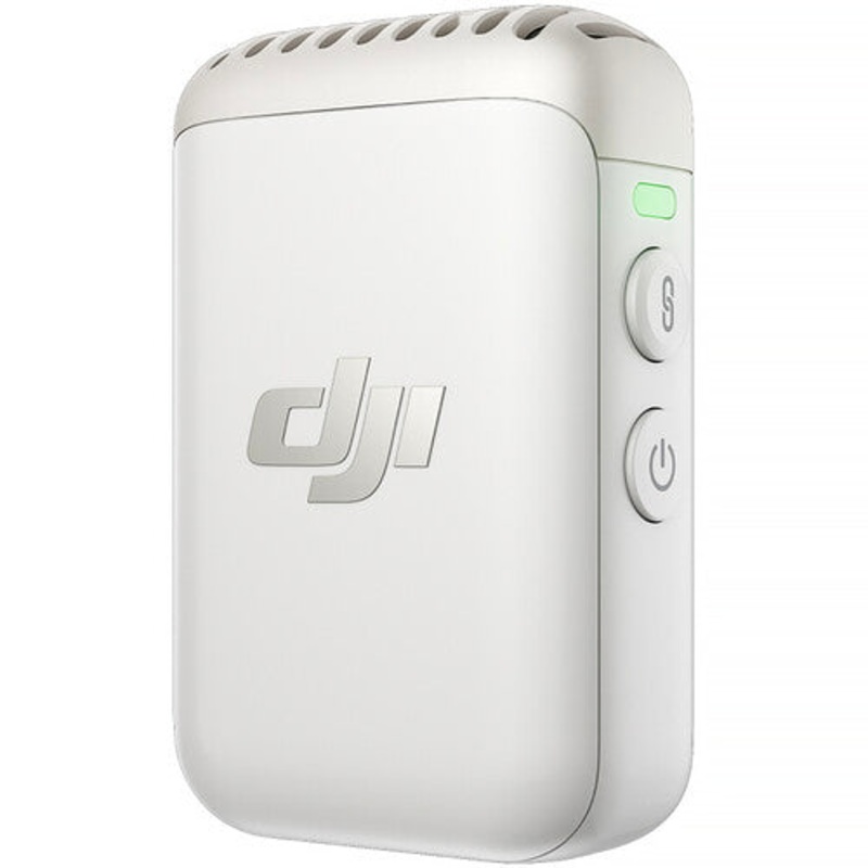 DJI Mic 2 Clip-On Transmitter/Recorder with Built-In Microphone (2.4 GHz, Platinum White)