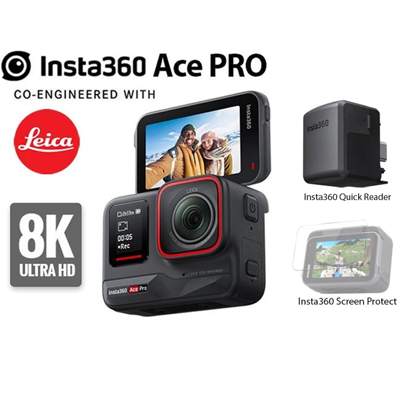 Insta360 Ace Pro + Screen Protector + Quick Reader