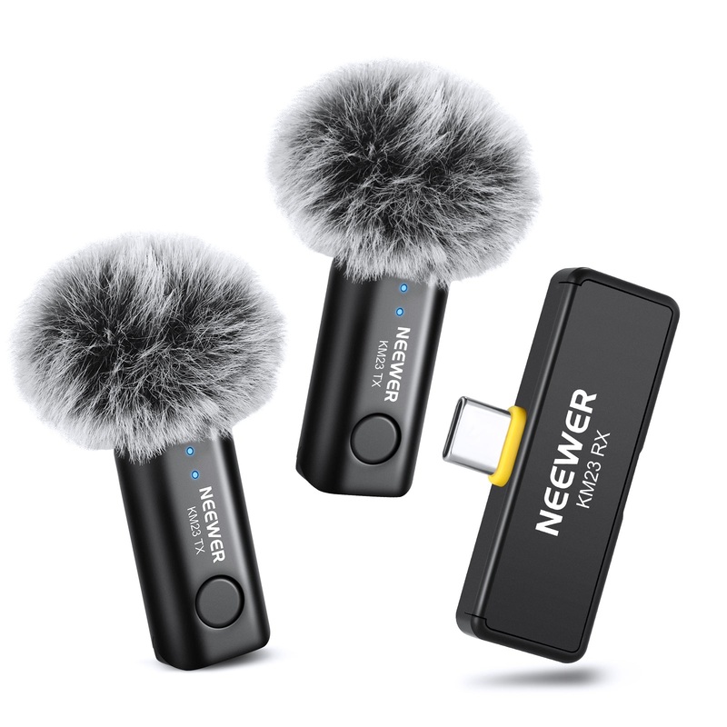 NEEWER KM23 Wireless Lavalier Microphone Kit for USB C