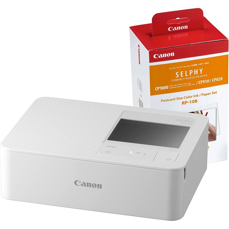 Canon Selphy CP1500 and Canon RP-108 Paper Kit – White