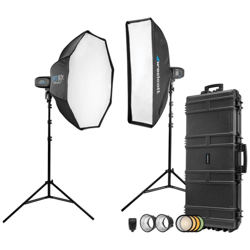 Westcott FJ400 Strobe 2-Light Location Hard Case Kit with FJ-X3 M Universal Wireless Trigger – (4735M)