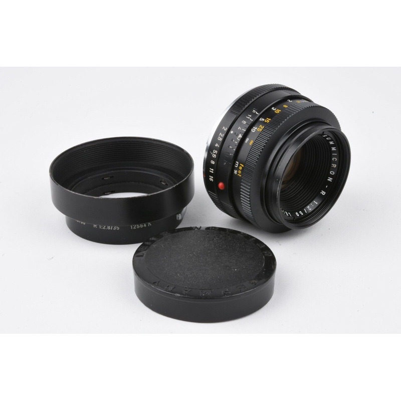 Leica Leitz Wetzlar 50mm F2 Summicron-R Lens (Germany), +Hood, Cap, Sharp!