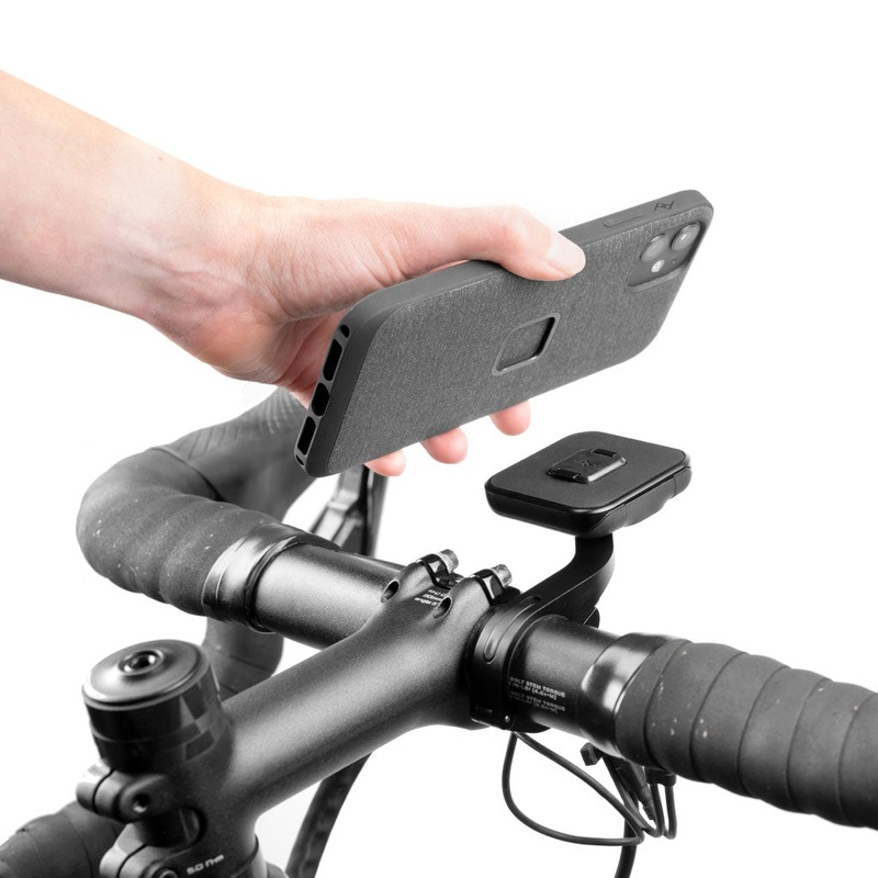 The streamlined yet rugged Out Front Bike Mount lets you rigidly mount your phone to your bike’s handlebars, access it instantly, and even flip it up to film your ride.