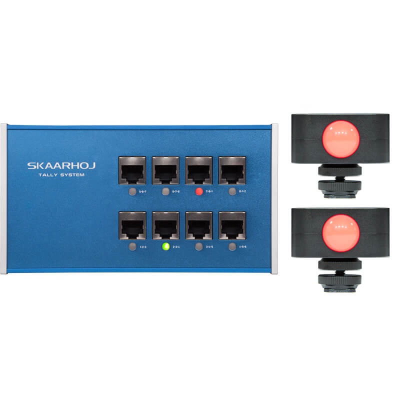 SKAARHOJ ETH-TALLY Link Tally Box System with 2x Tally Lights – ETH-TALLY-LINK-V2-X2 (CP)