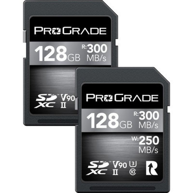 ProGrade Digital 128GB V90 UHS-II SDXC Memory Card 2-Pack