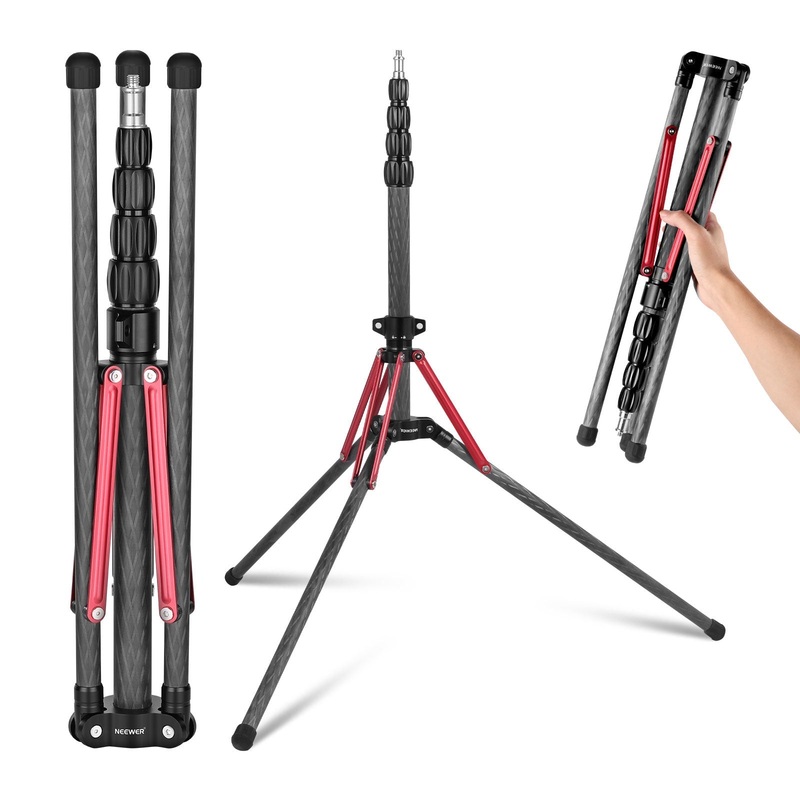 NEEWER ST210R Carbon Fiber Light Stand with 180 Reversible Legs