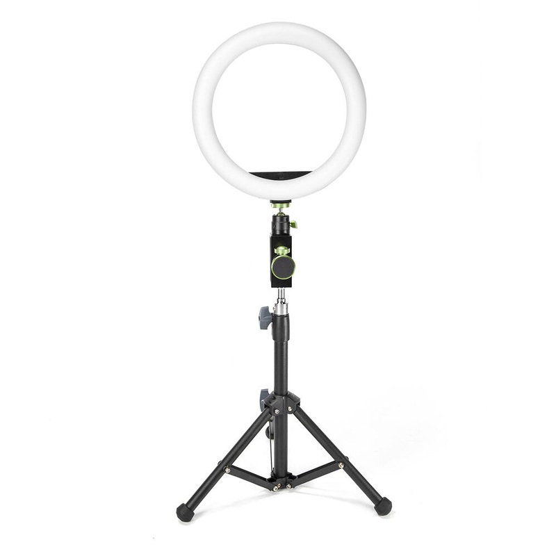 LanParte Starter 10″ LED Ring Light Kit with Stand & Smartphone Holder