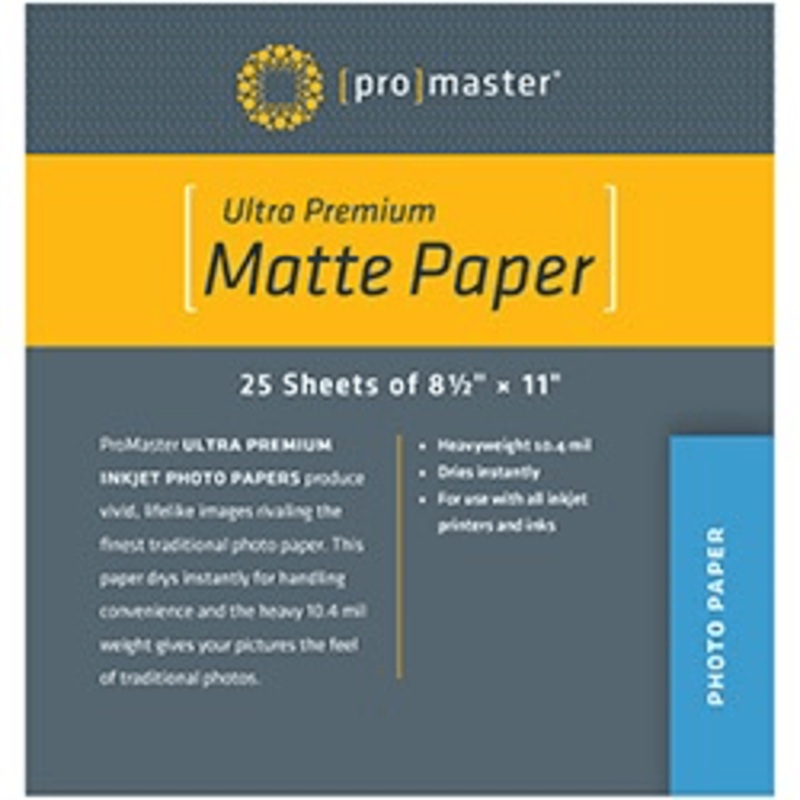 Promaster Ultra Premium Matte Paper – 8 1/2″x11″ – 25 Sheets – 8 1/2″ x 11″