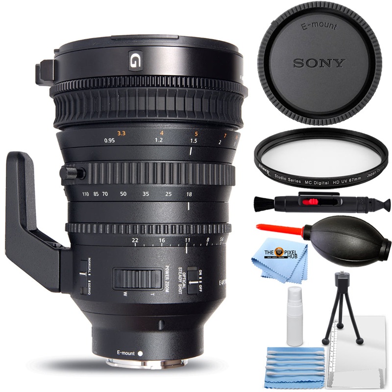 Sony E PZ 18-110mm f/4 G OSS Lens SELP18110G – 6PC Accessory Bundle