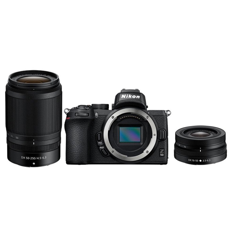 Nikon Z50 Digital Mirrorless Camera with 16-50mm and 50-250mm Lenses (Twin Kit)