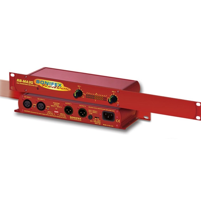 SONIFEX RB-MA2G Dual Microphone Amplifier with Gain Controls