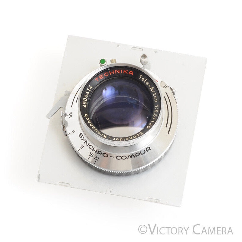 Linhof Schneider-Kreuznach Tele-Arton 180mm f5.5 Lens in Synchro-Compur for 6×9 [EXC+]