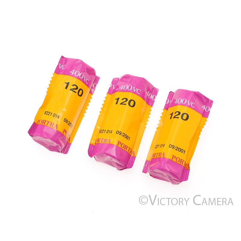 3x Portra 400VC Medium Format 120 Film -Exp. 09/2001- [AS-IS]