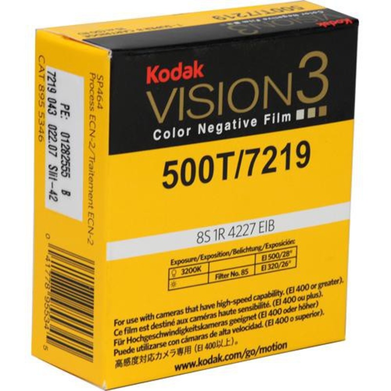 Kodak VISION3 500T Color Negative Film #7219 (Super 8, 50′ Roll)