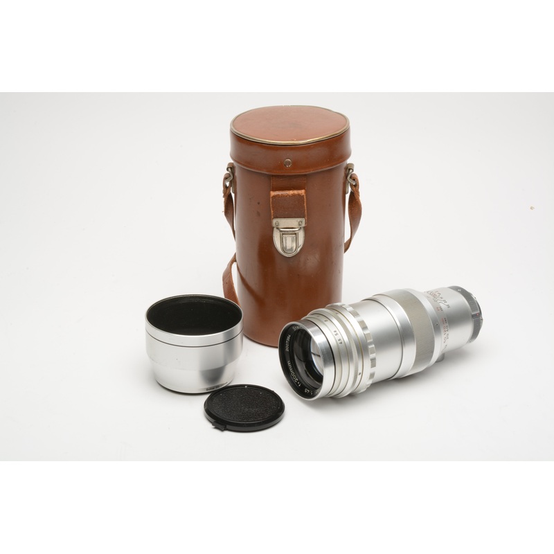 Steinheil Mnchen Tele-Quinar 200mm f4.5 Exakta Mount Lens, Hood+case *Read