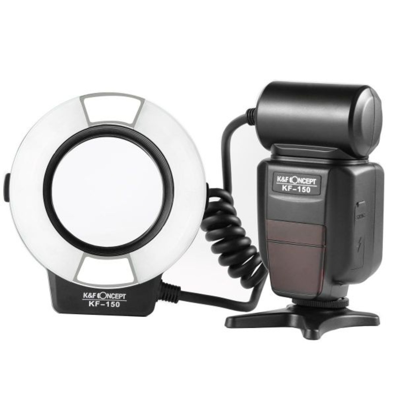 K&F Concept KF150 TTL Macro Ring Flash for Canon EOS Rebel GN14 for dental macro photography