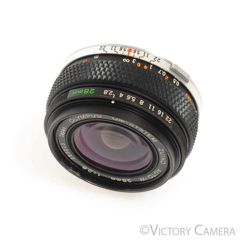 Olympus OM Zuiko Auto-W 28mm f2.8 Wide Angle Prime Lens w Shade [EXC]