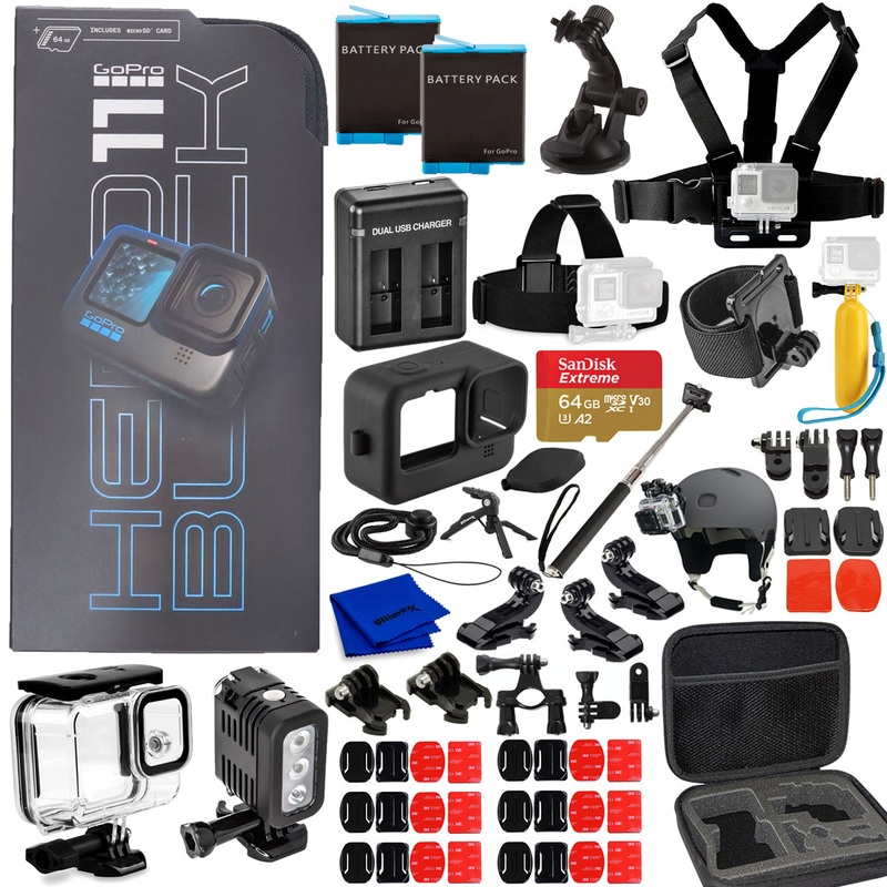 GoPro HERO 11 Black Waterproof 5K Camcorder – 20PC 64GB Accessory Bundle