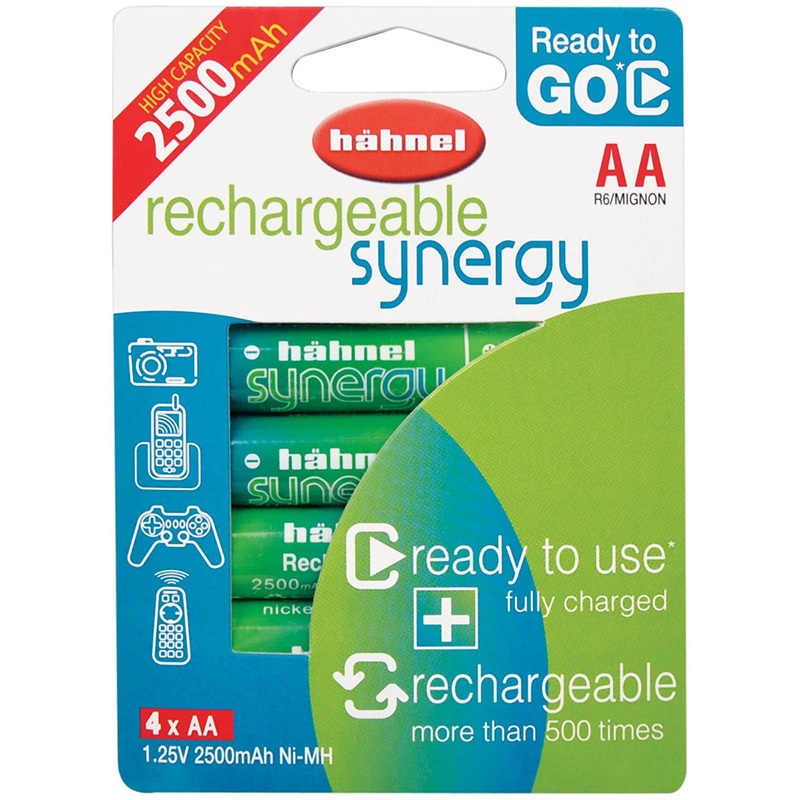 Hahnel Synergy AA 2500mAh Rechargeable Batteries (Blister Pack of 4)