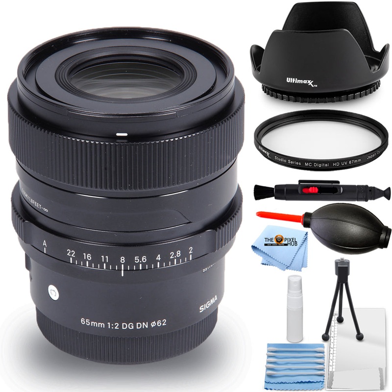 Sigma 65mm f/2 DG DN Contemporary Lens for Sony E 353965 – 7PC Accessory Bundle