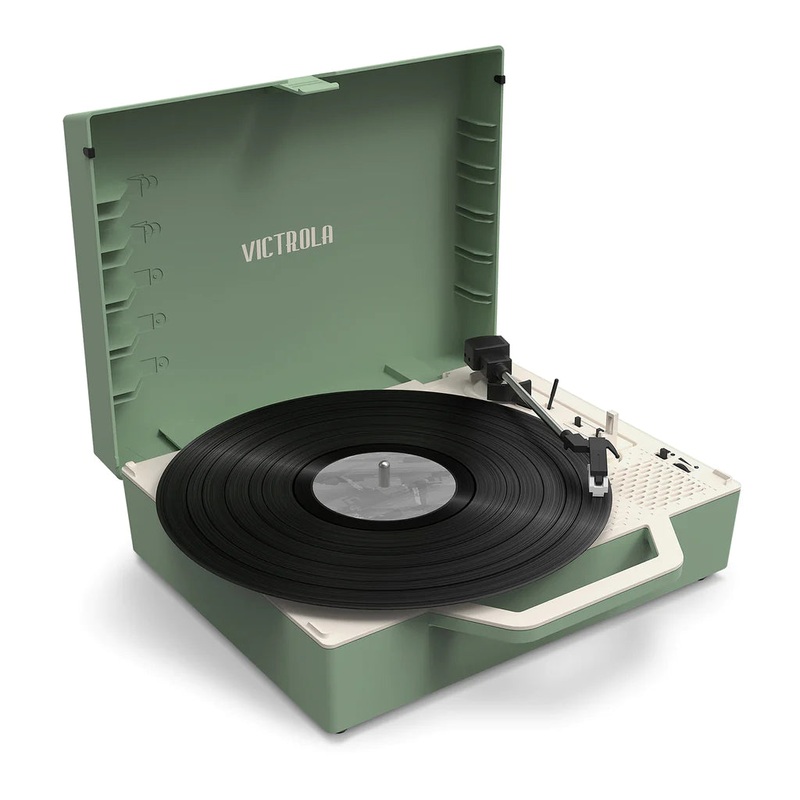 Victrola Re-Spin Sustainable Bluetooth Suitcase LP Record Player – Green