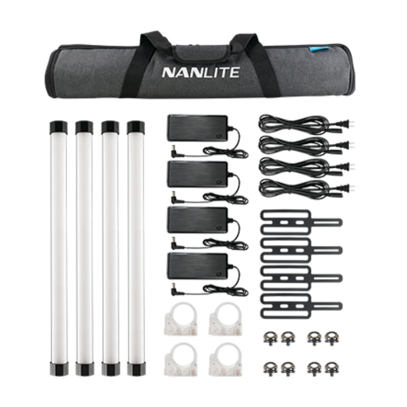 NanLite PavoTube II 15X 2ft RGBWW LED Pixel Tube with Internal Battery 4 Light Kit – 15-2021-4KIT
