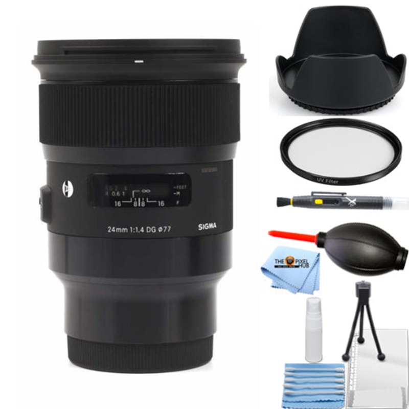 Sigma 24mm f/1.4 DG HSM Art Lens for Sony E 401965 – Essential UV Filter Bundle
