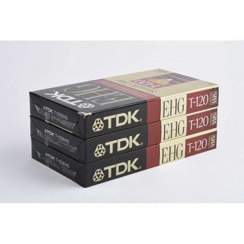 3x TDK t-120 VHS E-HG, Extra High Grade, Sealed