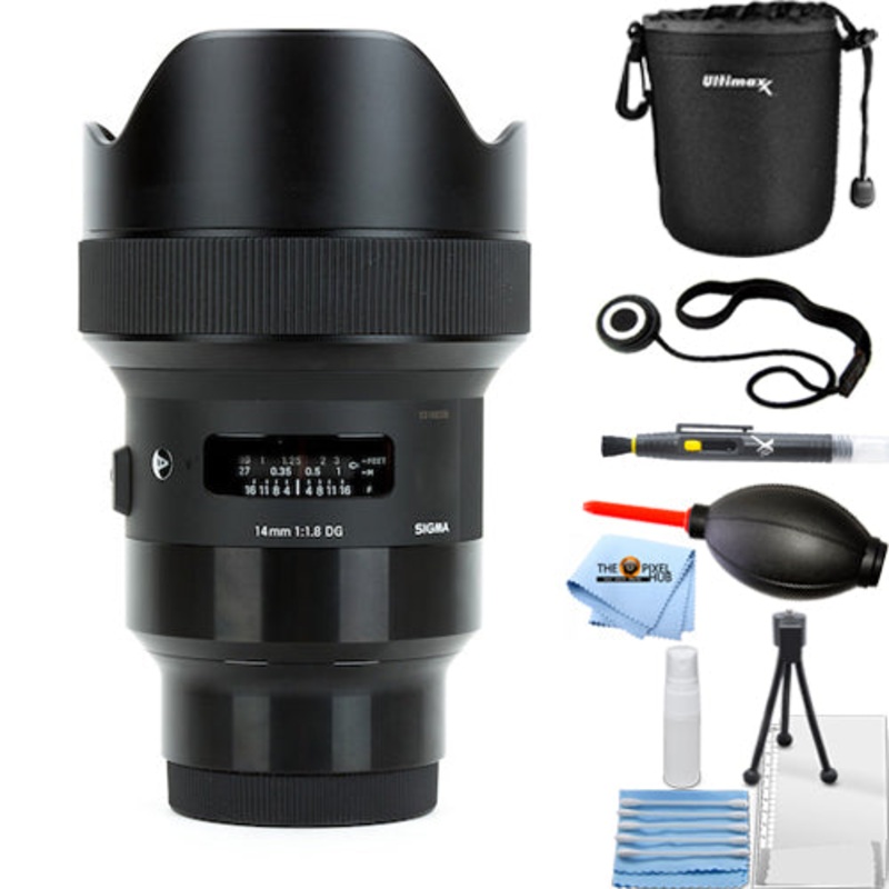 Sigma 14mm f/1.8 DG HSM Art Lens for Sony E 450965 – Essential Lens Pouch Bundle