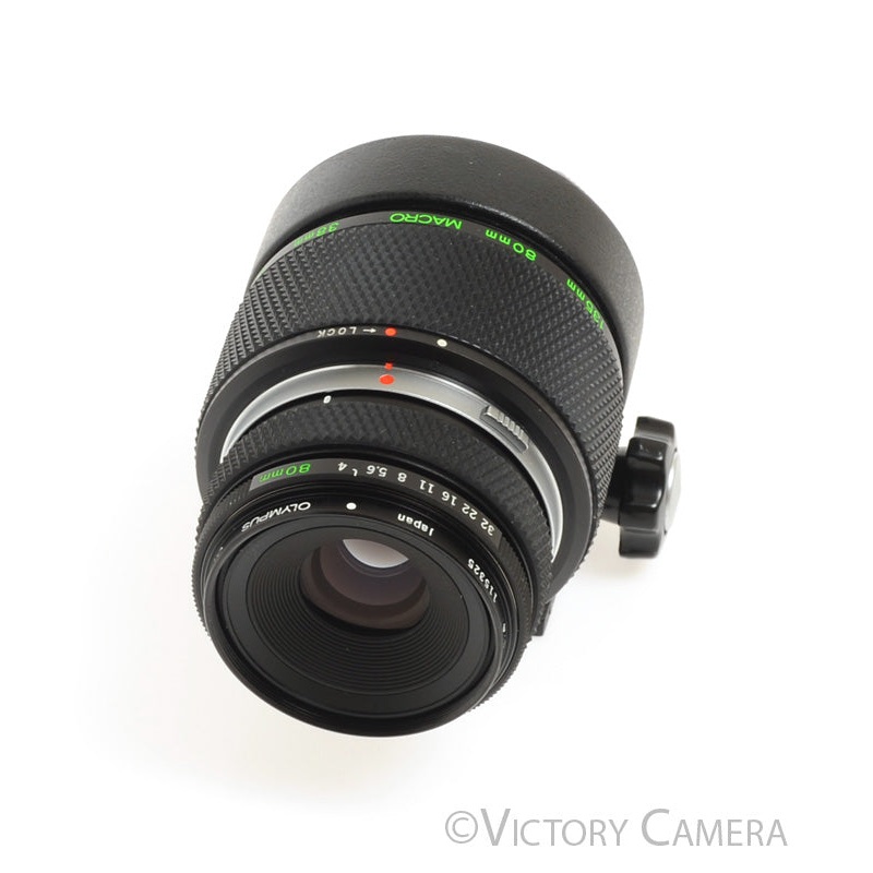 Olympus Zuiko 80mm f4 1:1 Macro w/ 65-116 Telescoping Macro Tube [EXC]