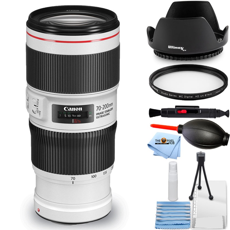 Canon EF 70-200mm f/4L IS II USM Lens 2309C002 – Essential UV Filter Bundle