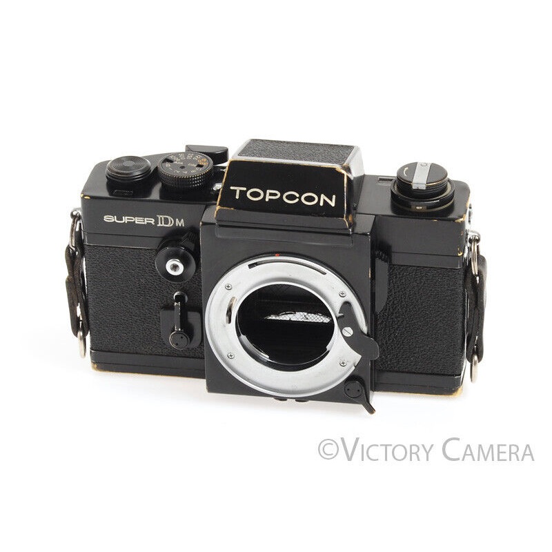 Topcon Super DM Black 35mm Camera Body w/ Prism Finder -No Meter- [EXC-]
