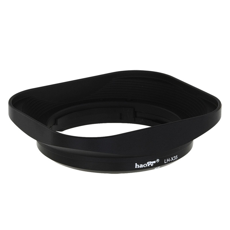 Haoge LH-X35 Square Metal Lens Hood Shade for Fuji Fujifilm XF 35mm f/2 R WR and XF 23mm f/2 R WR lens