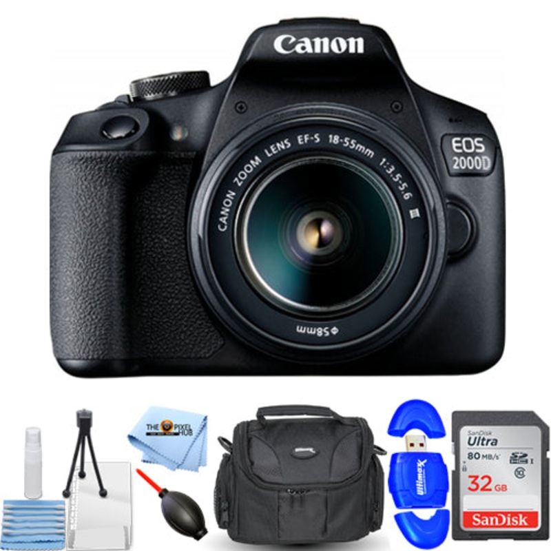 Canon EOS 2000D / Rebel T7 with EF-S 18-55mm III Lens – 6PC Accessory Bundle