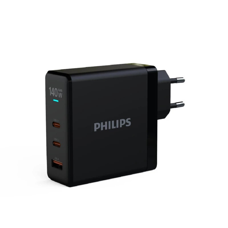 Philips DLP9714CB Wall Charger PD GaN 3port 140W, Charger for Laptop