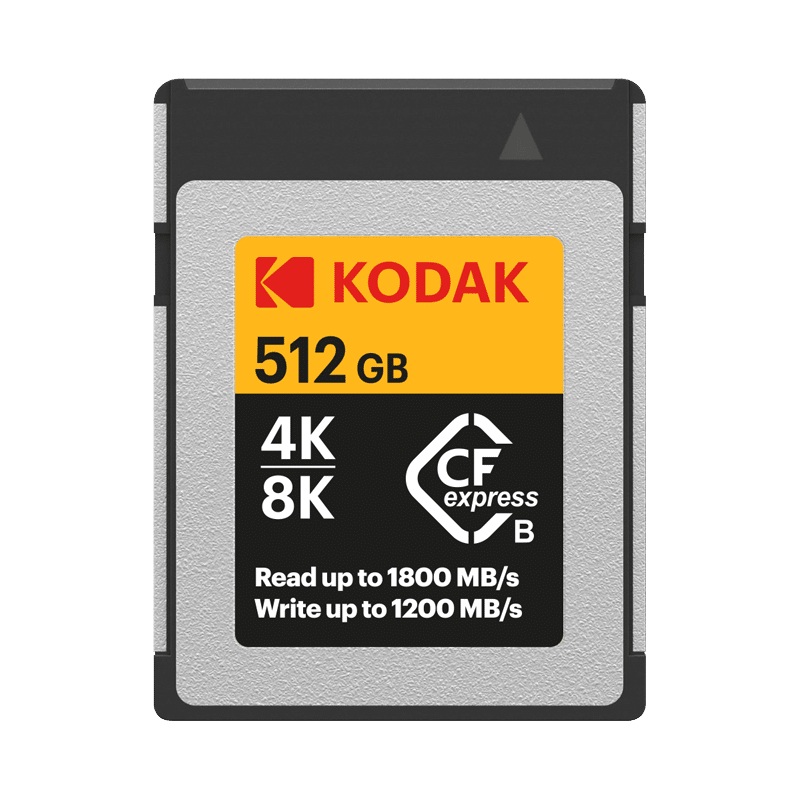 KODAK CFEXPRESS TYPE B 512GB 1800MB/S MEMORY CARD CFX SERIES FOR 3D OR 8K VIDEO WRITE SPEEDS