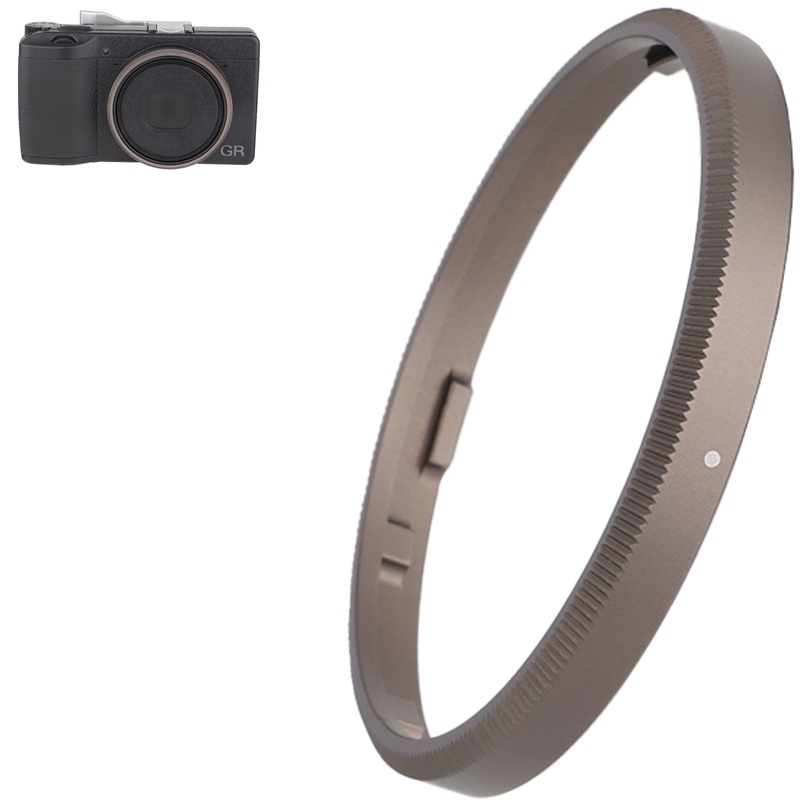Haoge RRC-GR3XG Dark Gray Metal Decorate Ring Cap for RICOH GR3X/GRIIIX Camera replaces GN-2