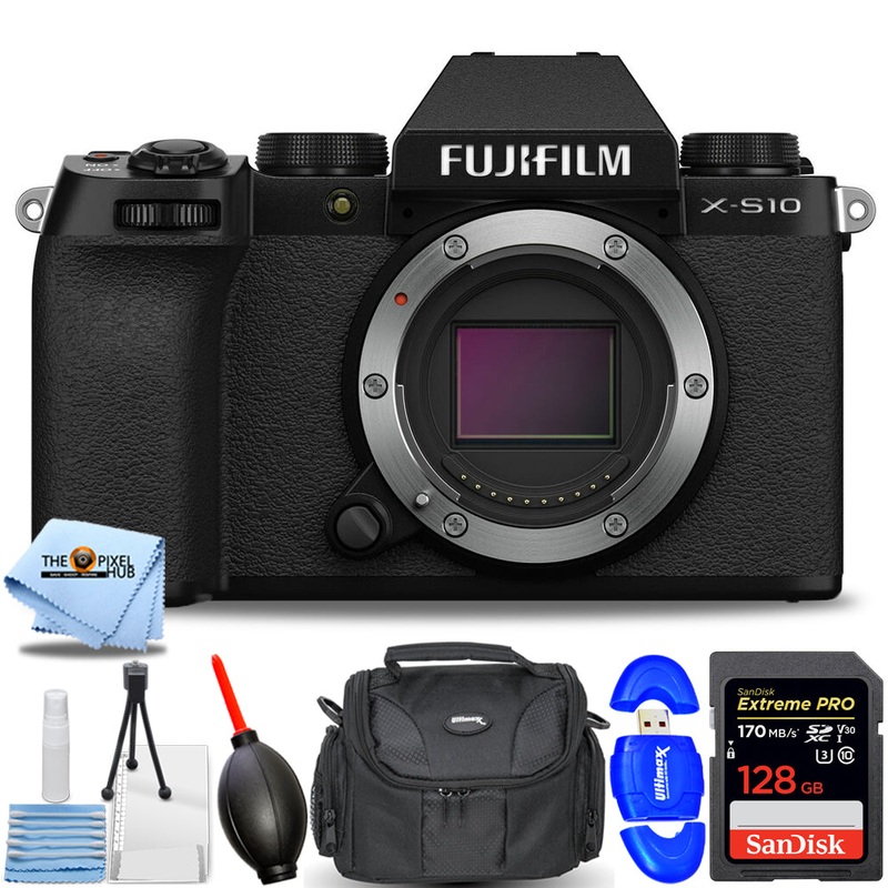 FUJIFILM X-S10 Mirrorless Camera 16670041 – 7PC Accessory Bundle