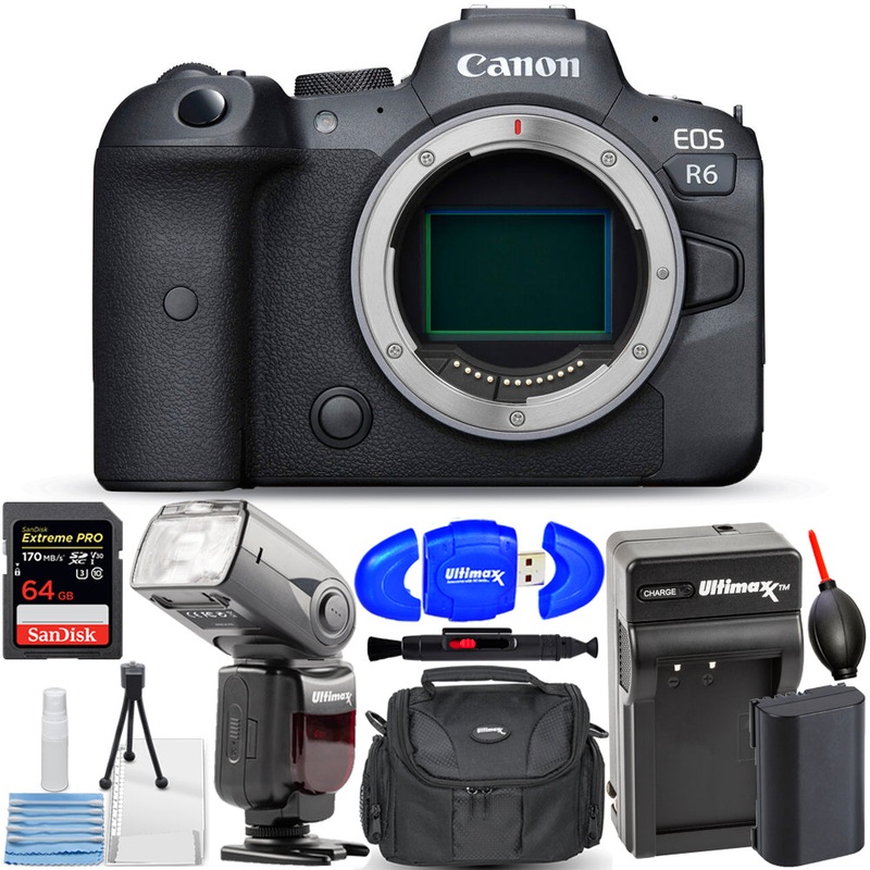 Canon EOS R6 Mirrorless Digital Camera (Body Only) – 10PC Accessory Bundle