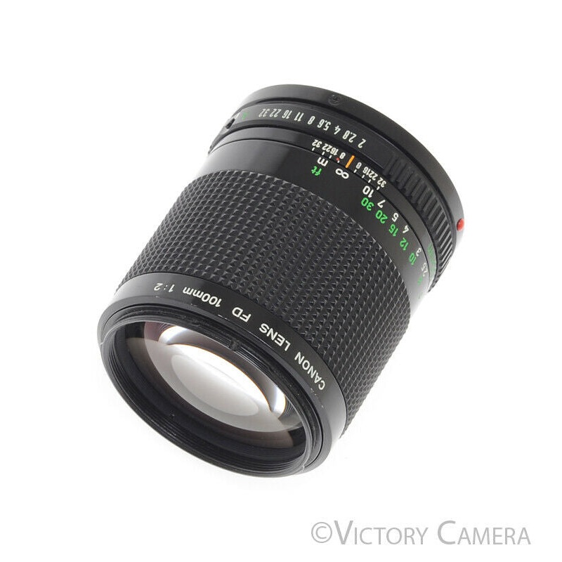 Canon FD 100mm f2 Manual Focus Prime Lens w/ Hood [EXC+]