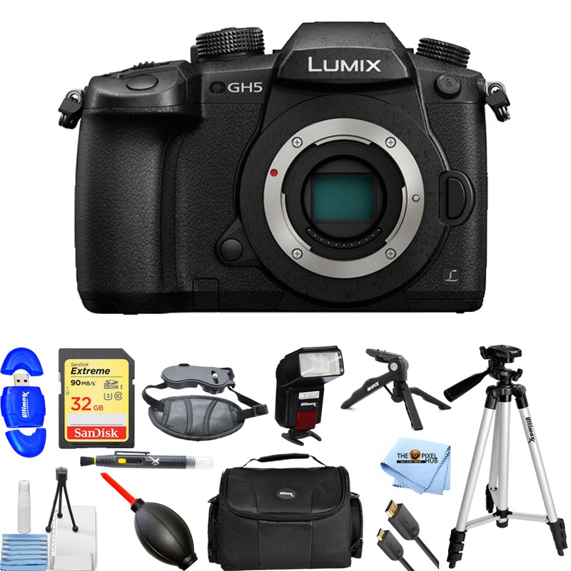 Panasonic Lumix GH5 Mirrorless Camera (Body) – 12PC Accessory Bundle