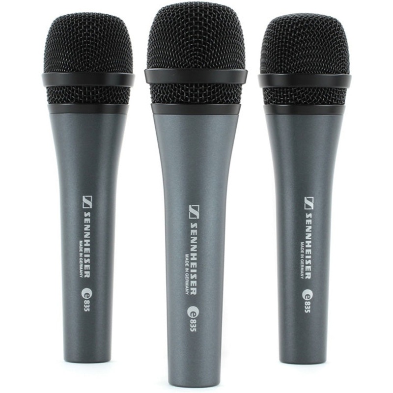 Sennheiser 3-PACK E835 / E835S Cardioid Live Vocal Microphone Set – 506666