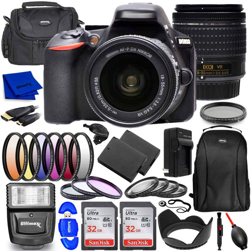 Nikon D5600 Camera with 18-55mm Lens 1576 – Top Value 20PC Accessory Bundle