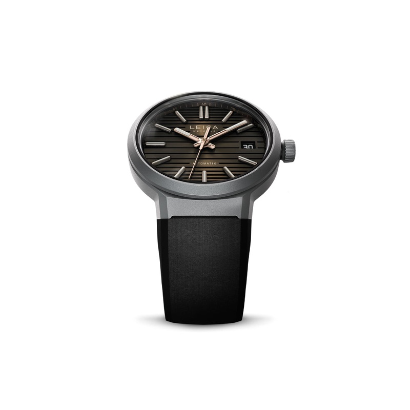 Leica Watch ZM 11 Coffee Black Rubber strap with Titanium buckle