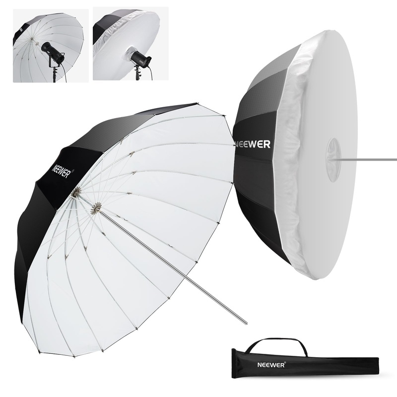 NEEWER NS1U Black/White Parabolic Reflective Umbrella with Diffuser Black/White 41″/104cm