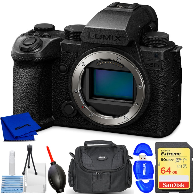 Panasonic Lumix S5 IIX Mirrorless Camera DC-S5M2XBODY – 7PC Accessory Bundle