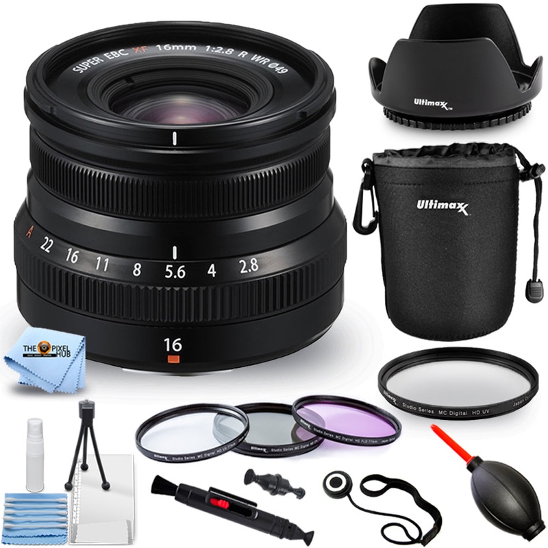 FUJIFILM XF 16mm f/2.8 R WR Lens (Black) 16611655 – 10PC Accessory Bundle